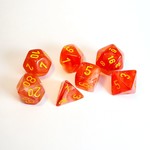 Chessex Chessex Ghostly Glow Orange with Yellow Polyhedral 7 die set