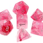 Chessex Chessex Ghostly Glow Pink with Silver Polyhedral 7 die set