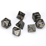 Chessex Chessex Lustrous Black with Gold Polyhedral 7 die set