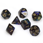 Chessex Chessex Lustrous Shadow with Gold Polyhedral 7 die set