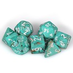 Chessex Chessex Marble Oxi-Copper with White Polyhedral 7 die set