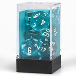 Chessex Chessex Translucent Teal with White Polyhedral 7 die set