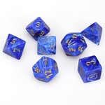 Chessex Chessex Vortex Blue with Gold Polyhedral 7 die set
