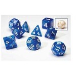 Sirius RPG Dice Pearl Blue with White Polyhedral 8 die set