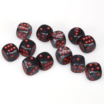Chessex Chessex Velvet Black with Red 16 mm d6 12 die set