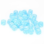 Chessex Chessex Frosted Caribbean Blue with White 12 mm d6 36 die set