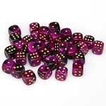 Chessex Chessex Gemini Black / Purple with Gold 12 mm d6 36 die set