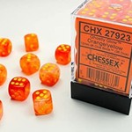 Chessex Chessex Ghostly Glow Orange with Yellow 12 mm d6 36 die set