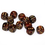 Chessex Chessex Scarab Blue Blood with Gold 16 mm d6 12 die set