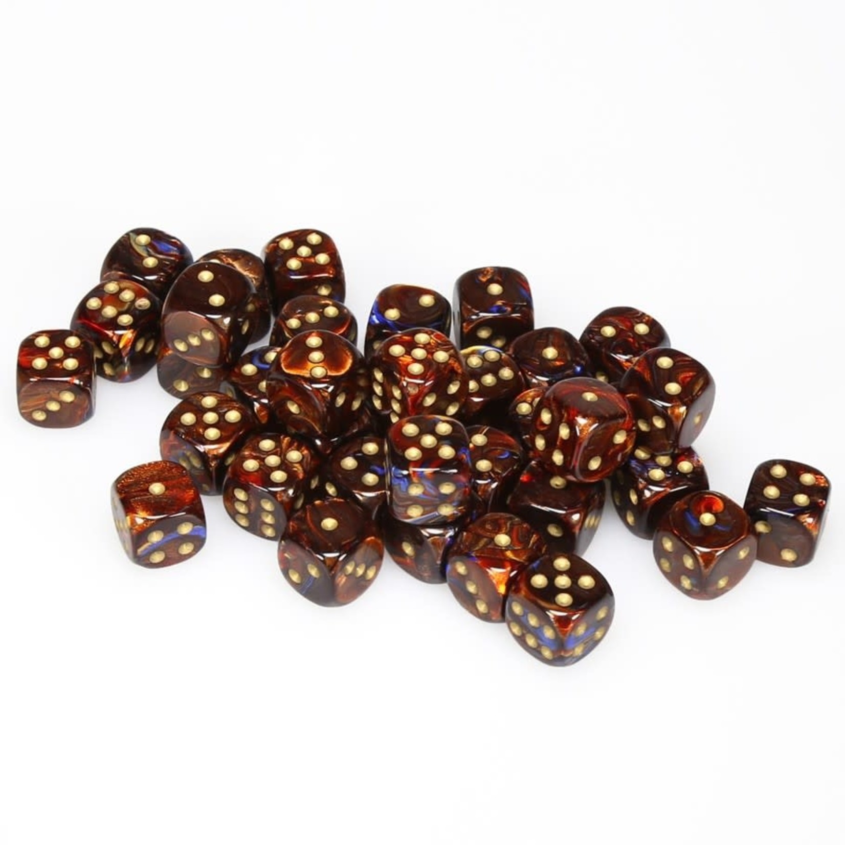 Chessex Chessex Scarab Blue Blood with Gold 12 mm d6 36 die set