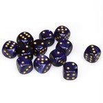 Chessex Chessex Scarab Royal Blue with Gold 16 mm d6 12 die set