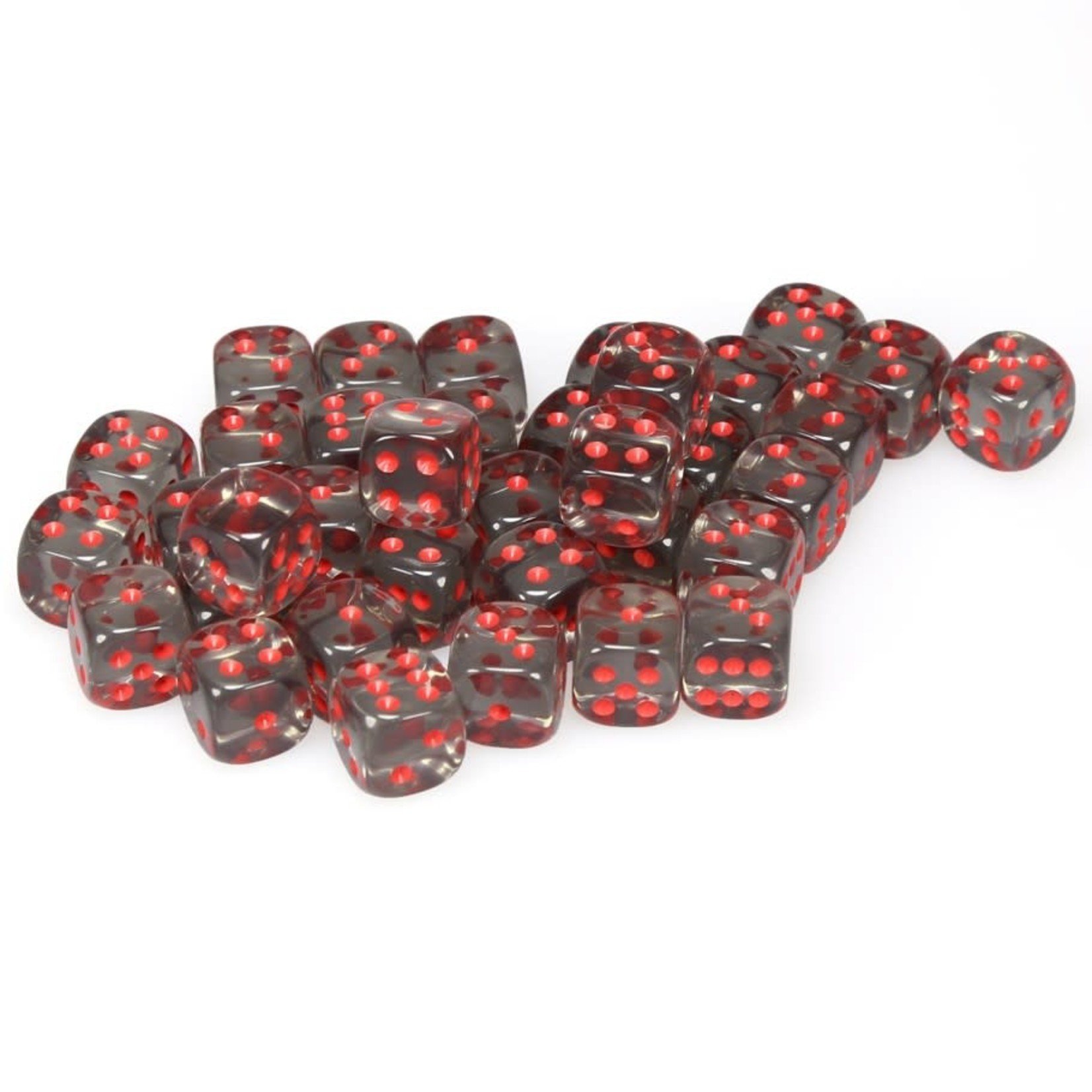 Chessex Chessex Translucent Smoke with Red 12 mm d6 36 die set