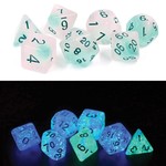 Sirius RPG Dice Frosted Glowworm Blue with Pink Shimmer Polyhedral 8 die set