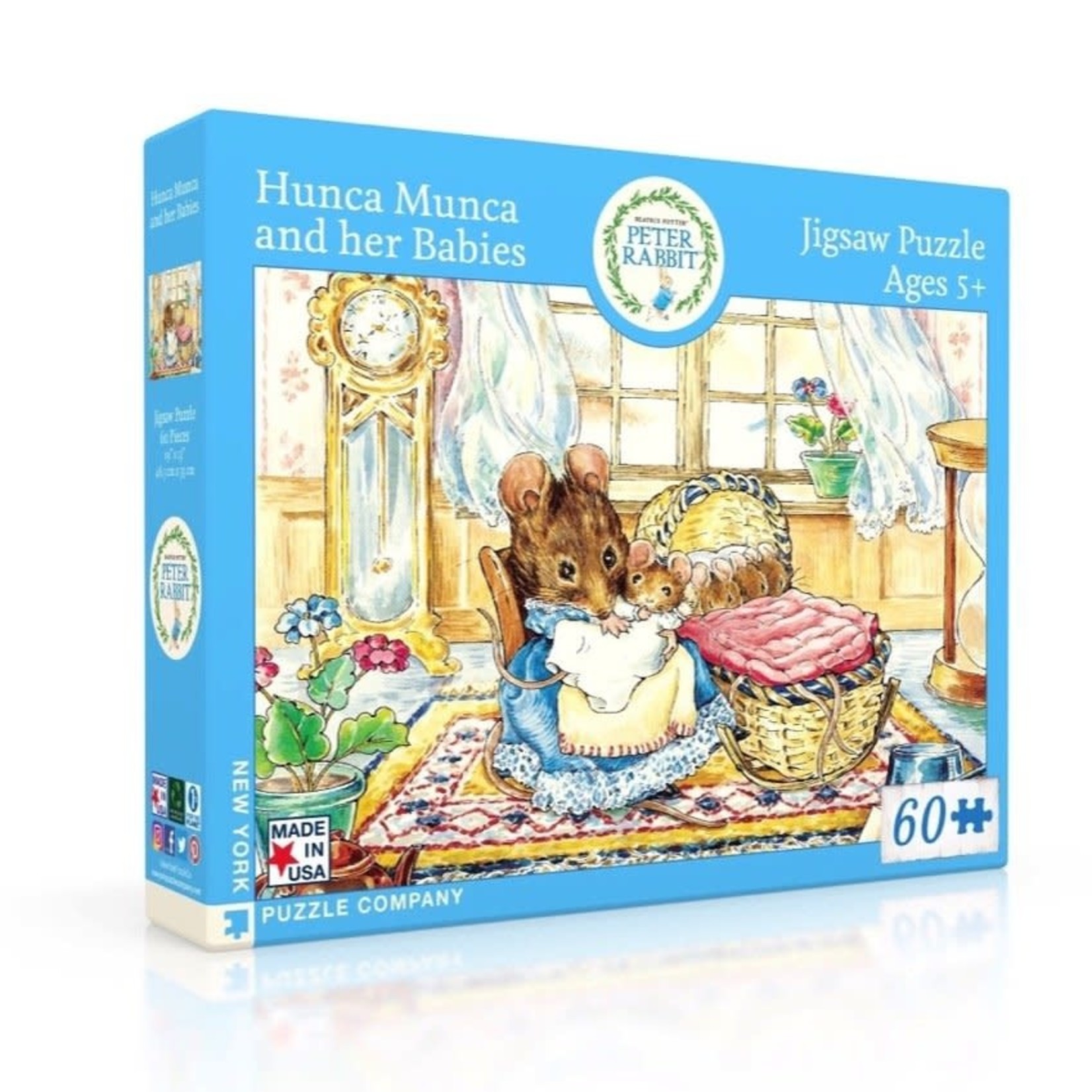 New York Puzzle Company 60 pc Puzzle Beatrix Potter Hunca Munca and Her Babies