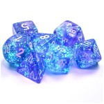 Chessex Chessex Borealis Purple with White Luminary Polyhedral 7 die set