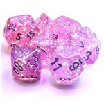 Chessex Chessex Borealis Pink with Silver Luminary Polyhedral 7 die set