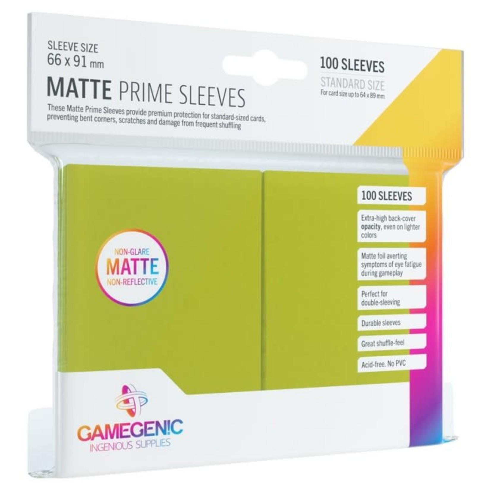 Gamegenic GameGenic Matte Prime Sleeves Lime 100 ct