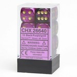 Chessex Chessex Gemini Black / Purple with Gold 16 mm d6 12 die set