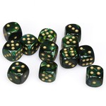 Chessex Chessex Scarab Jade with Gold 16 mm d6 12 die set