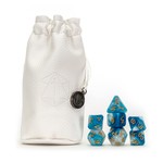 Darrington Press Guild Vox Machina Vex'ahlia Blue / White with Gold Polyhedral 7 die set