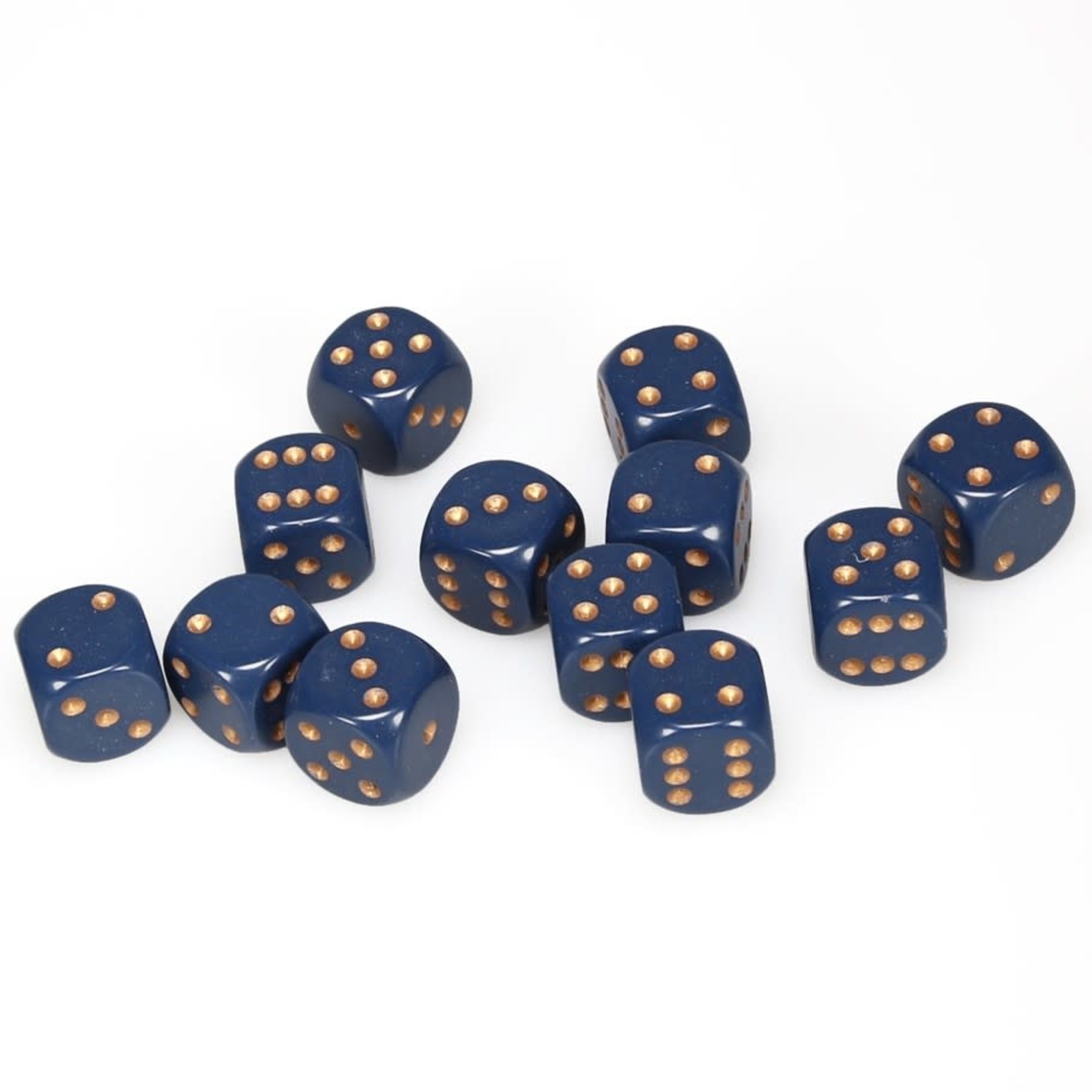 Chessex Chessex Opaque Dusty Blue with Copper 16 mm d6 12 die set