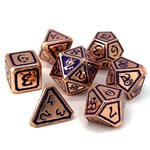 Die Hard Queens of Gilded Ruin Copper with Blue Metal Polyhedral 7 die set