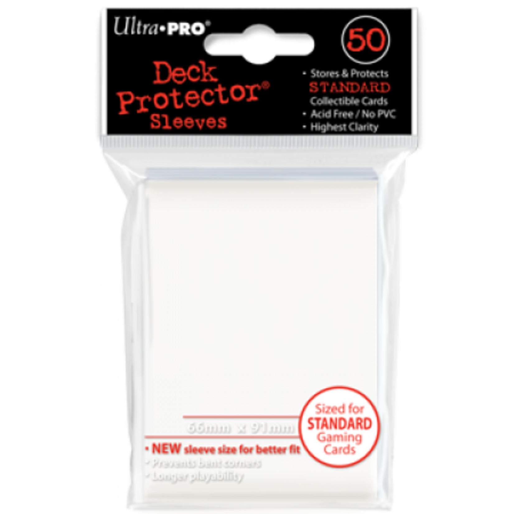 Ultra Pro Ultra Pro Pro-Gloss Standard Deck Protector Sleeves White 50 ct