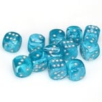 Chessex Chessex Cirrus Aqua with Silver 16 mm d6 12 die set