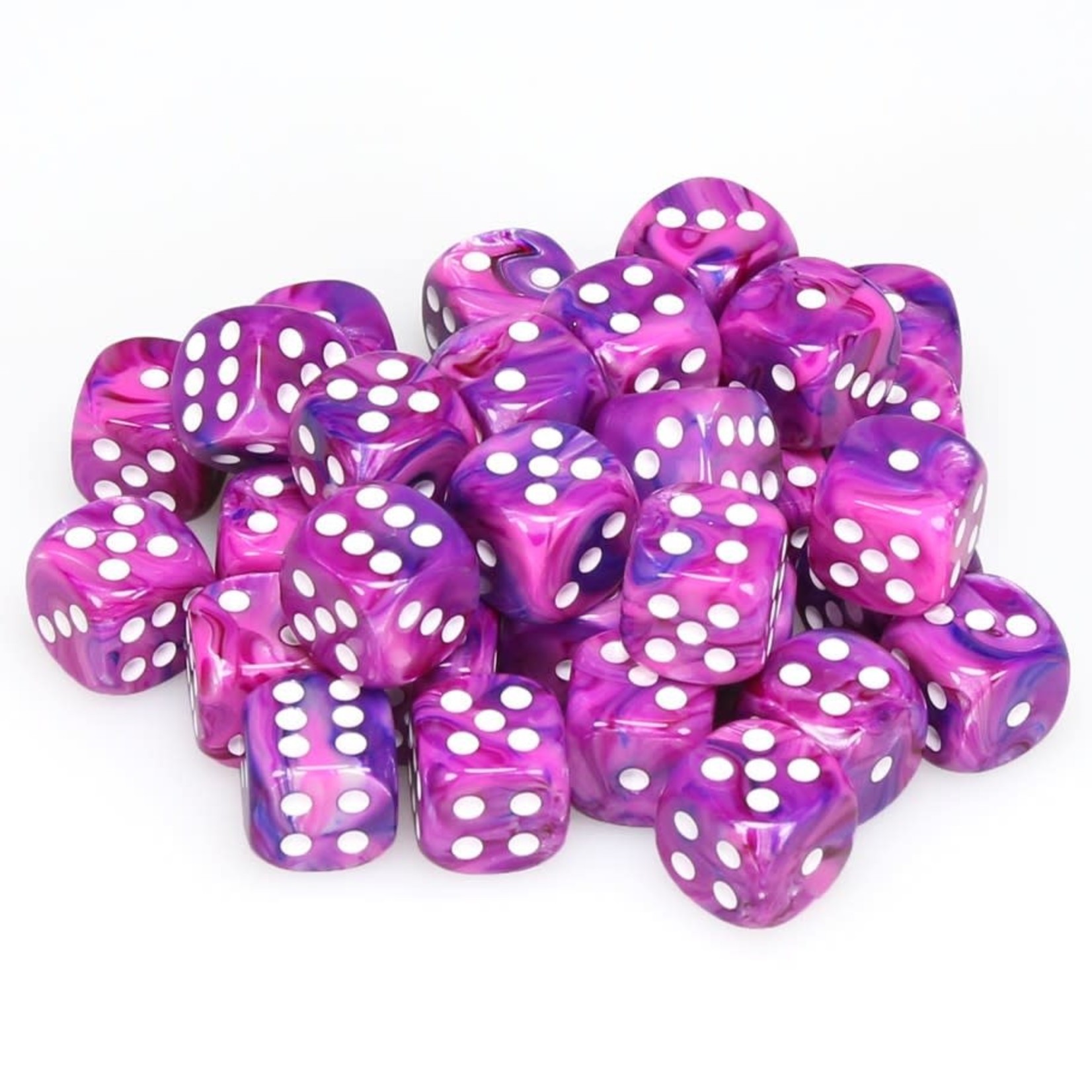 Chessex Chessex Festive Violet with White 12 mm d6 36 die set