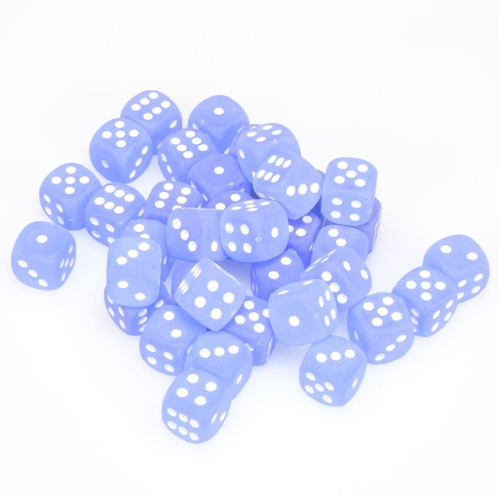 Chessex Chessex Frosted Blue with White 12 mm d6 36 die set