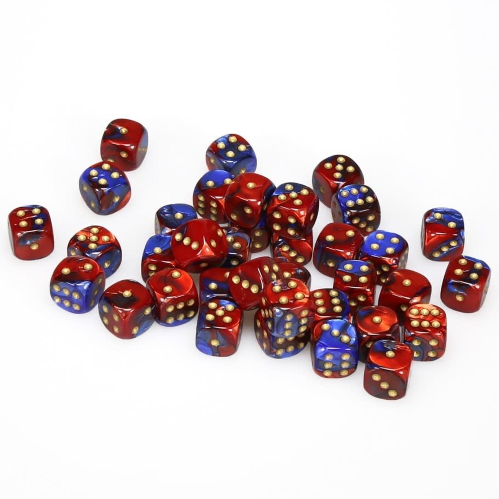 Chessex Chessex Gemini Blue / Red with Gold 12 mm d6 36 die set