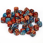 Chessex Chessex Gemini Red / Teal with Gold 12 mm d6 36 die set