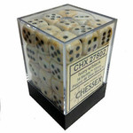 Chessex Chessex Marble Ivory with Black 12 mm d6 36 die set
