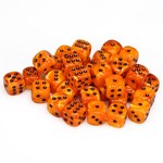 Chessex Chessex Vortex Orange with Black 12 mm d6 36 die set