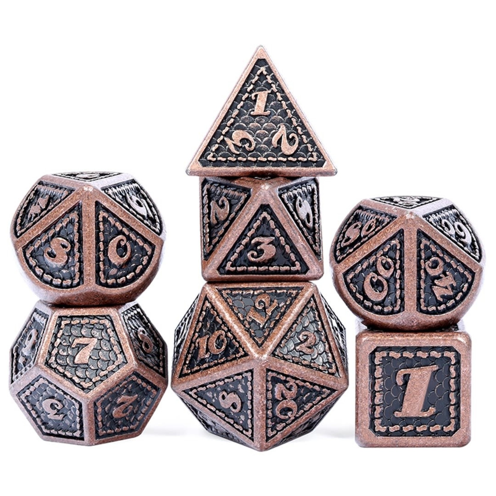 Dice Habit New World Black with Copper Polyhedral 7 die set