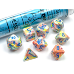 Chessex Chessex Lab Dice Festive Kaleidoscope with Blue Polyhedral 7 die set