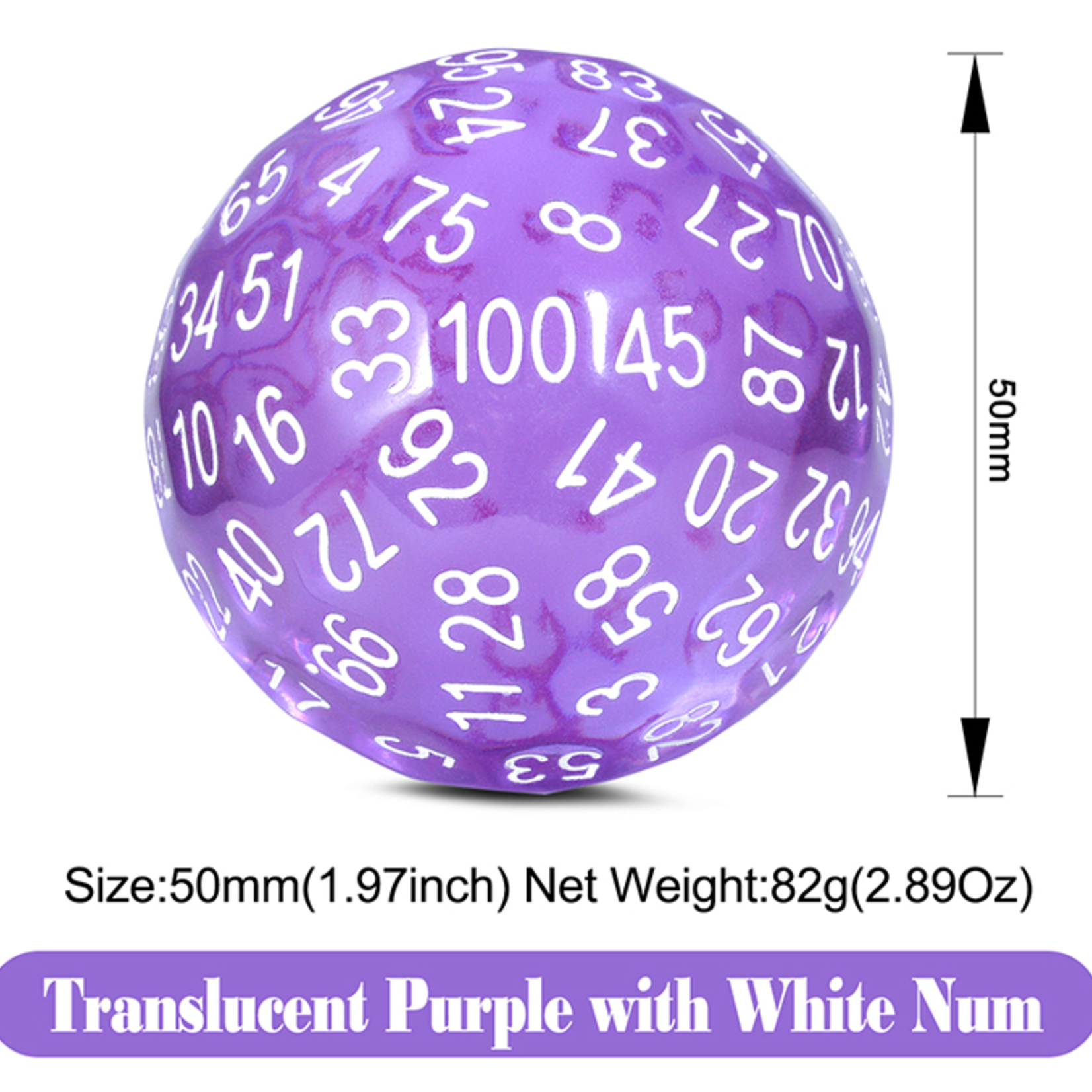 Dice Habit d100 Translucent Purple