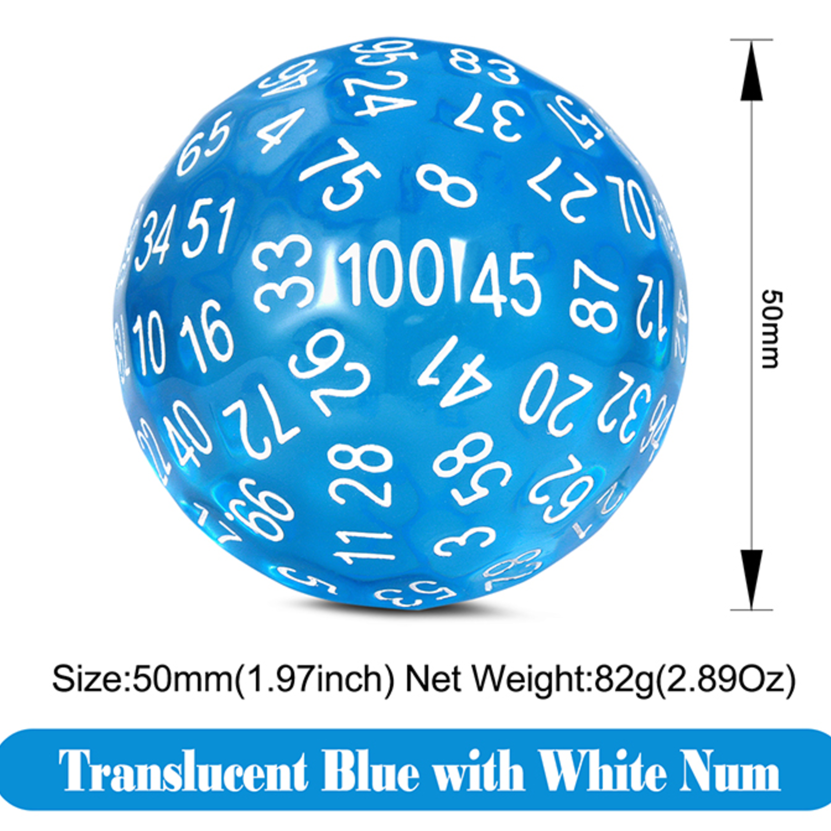 Dice Habit d100 Translucent Blue