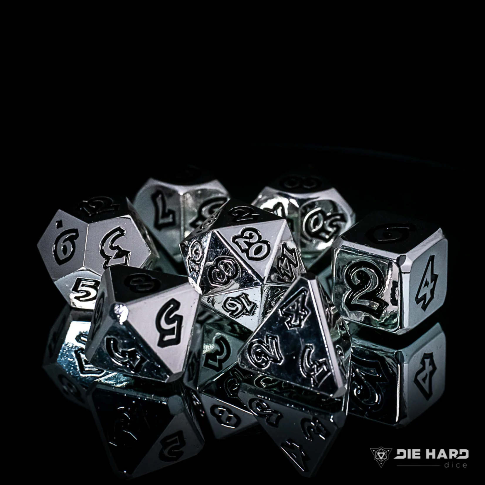 Die Hard Lumina Witness Chrome with Black Metal Polyhedral 7 die set