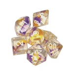 Sirius RPG Dice Violet Swirl Polyhedral 8 die set