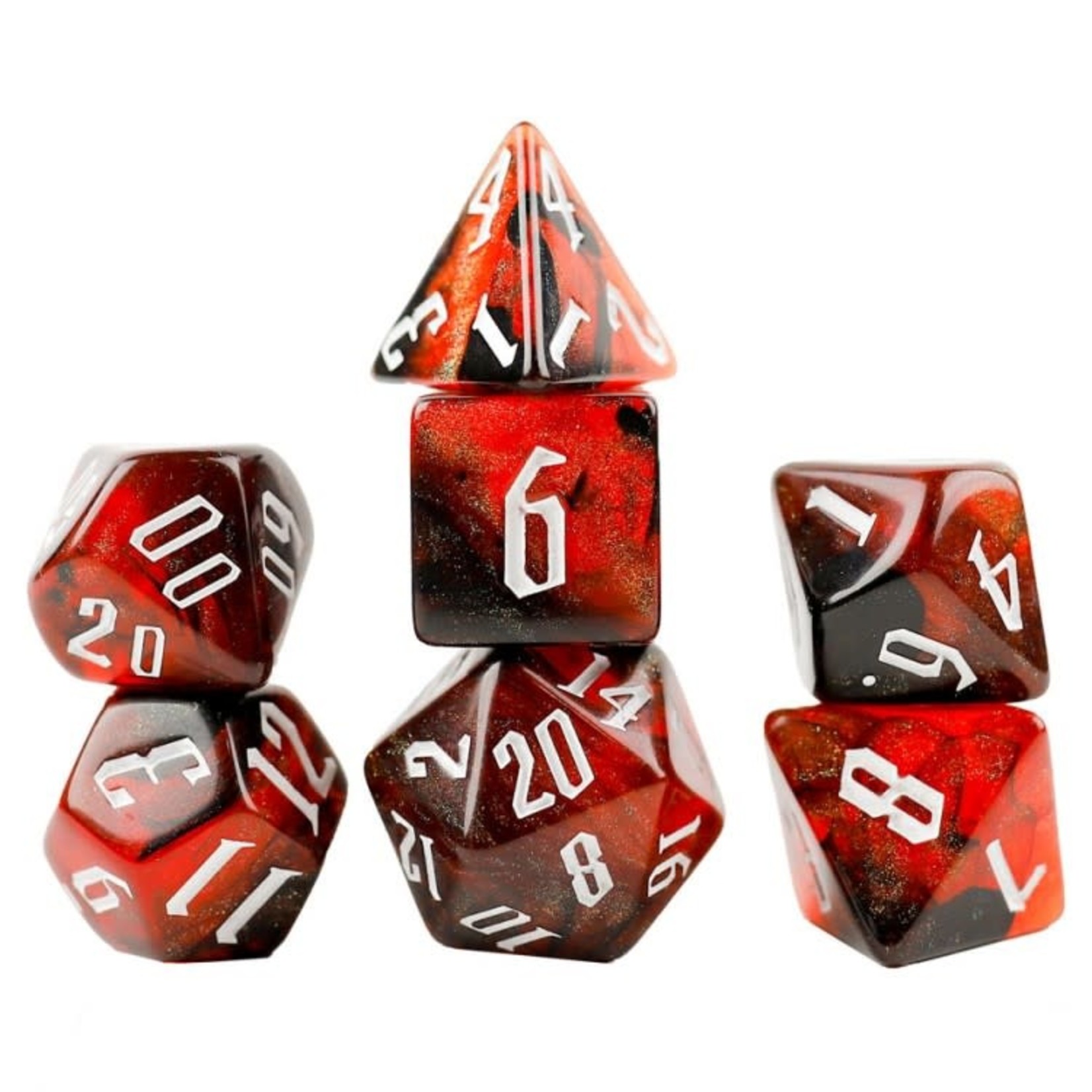 Sirius RPG Dice Cherry Nebula Polyhedral 8 die set