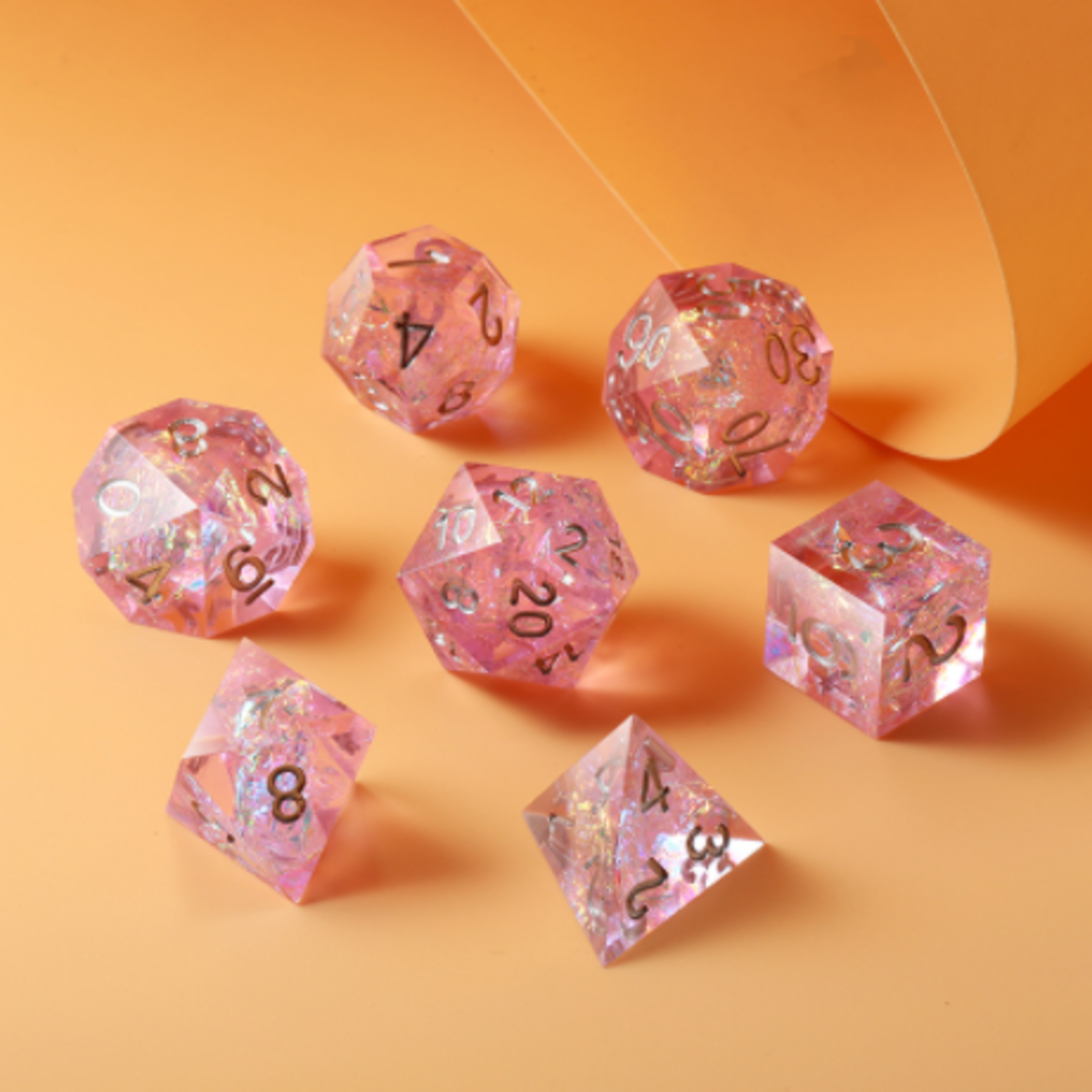 Dice Habit Sharp Edge Roses Polyhedral 7 die set