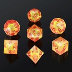 Dice Habit Sharp Edge Sunset Polyhedral 7 die set