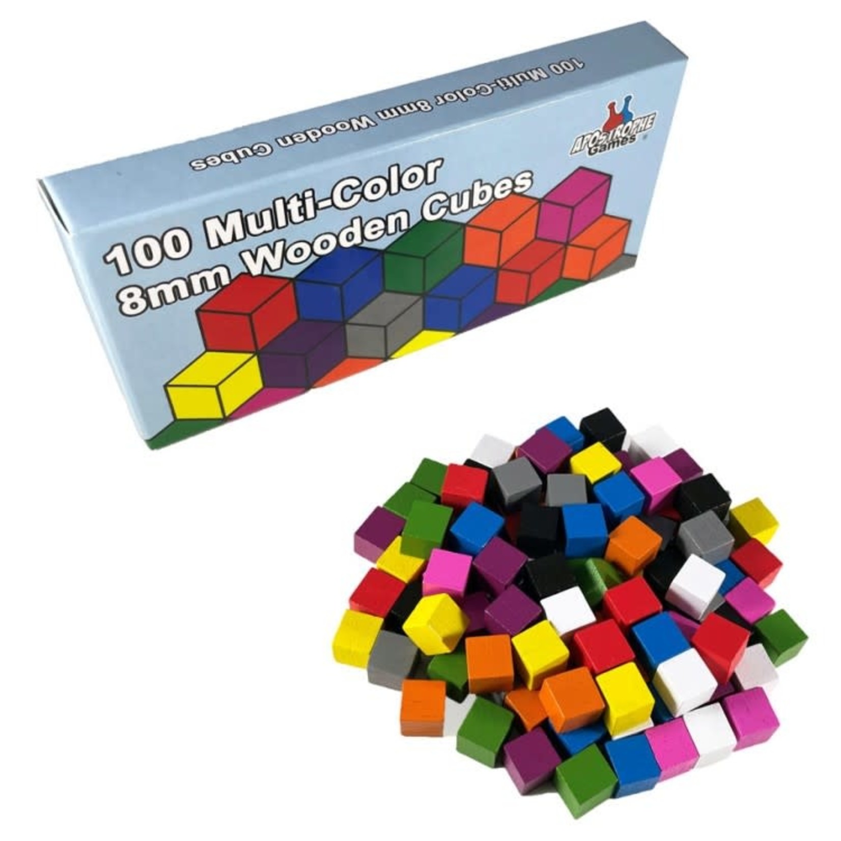 Apostrophe Games 8 mm Multi-Color Wooden Cubes 100 ct