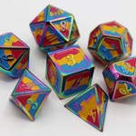 Foam Brain Games Pansexual Pride Flag Metal RPG dice 7 die set