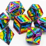 Foam Brain Games Rainbow Pride Flag Metal RPG dice 7 die set