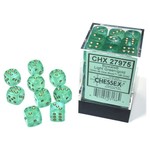 Chessex Chessex Borealis Light Green with Gold Luminary 12 mm d6 36 die set