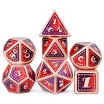 Dice Habit Scallop Red / Purple with Copper Polyhedral 7 die set
