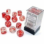 Chessex Chessex Nebula Red with Silver Luminary 16 mm d6 12 die set