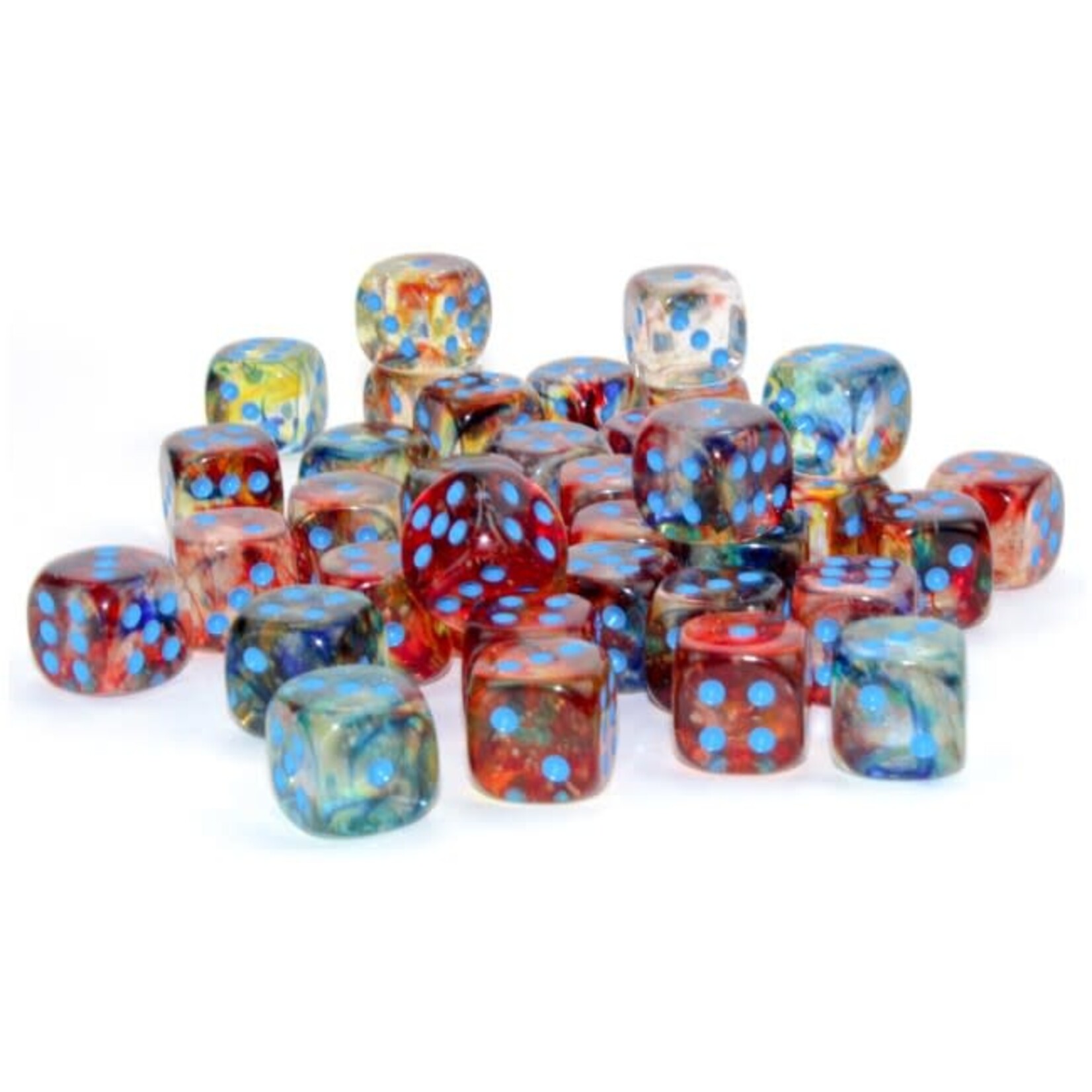 Chessex Chessex Nebula Primary with Blue Luminary 12 mm d6 36 die set